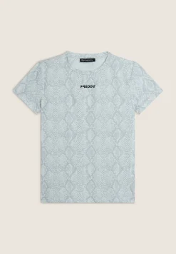 Freddy T-shirt da donna in jersey fantasia pitonata-Donna T-shirts