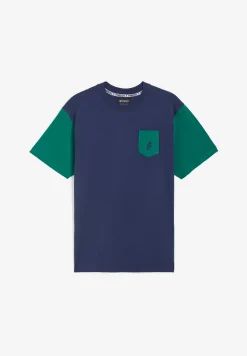Freddy T-shirt da uomo con maniche e taschino in colore a contrasto-Uomo T-shirts E Polo