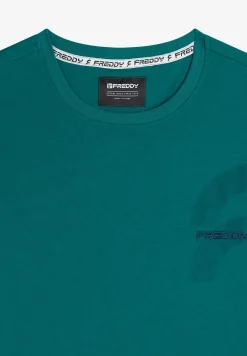 Freddy T-shirt da uomo con maxi logo lato cuore in tono colore-Uomo T-shirts E Polo