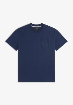 Freddy T-shirt da uomo in jersey con taschino e stampa in tono-Uomo T-shirts E Polo