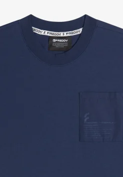 Freddy T-shirt da uomo in jersey con taschino e stampa in tono-Uomo T-shirts E Polo