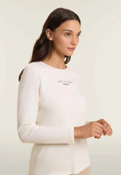 Freddy T-shirt donna a manica lunga con banda logata sulle spalle-Donna Pilates|Ginnastica