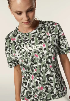Freddy T-shirt donna comfort fit corta maculata con spacchi-Donna T-shirts|Fitness