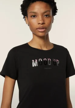 Freddy T-shirt donna comfort fit con grafica composta da strass-Donna T-shirts