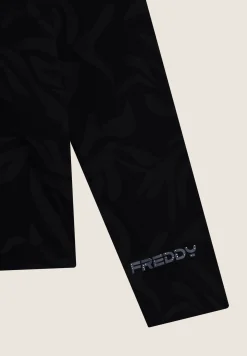 Freddy T-shirt donna comfort fit manica lunga con stampa floreale-Donna Pilates|Ginnastica