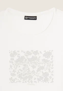 Freddy T-shirt donna comfort fit con grafica composta da strass-Donna T-shirts