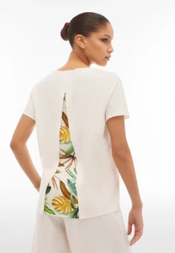 Freddy T-shirt donna con inserto posteriore stampa tropical-Donna T-shirts