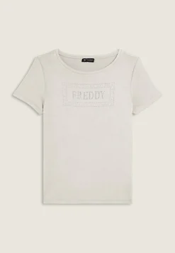 Freddy T-shirt donna con logo strass e glitter-Donna T-shirts