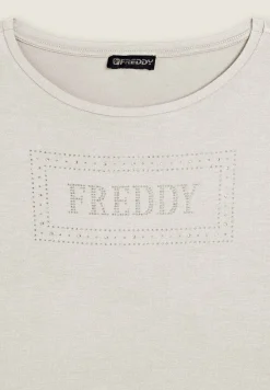 Freddy T-shirt donna con logo strass e glitter-Donna T-shirts