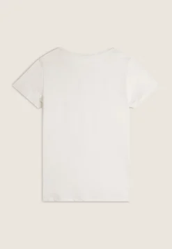 Freddy T-shirt donna girocollo con scritta decorata da strass-Donna T-shirts