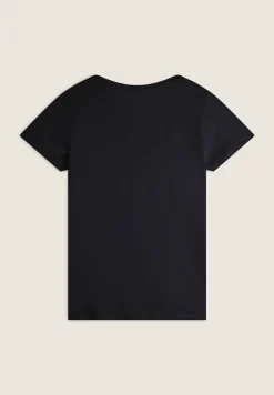 Freddy T-shirt donna girocollo con scritta decorata da strass-Donna T-shirts