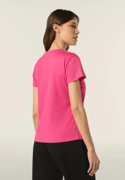 Freddy T-shirt donna girocollo in jersey con piccola stampa-Donna Fitness|T-shirts