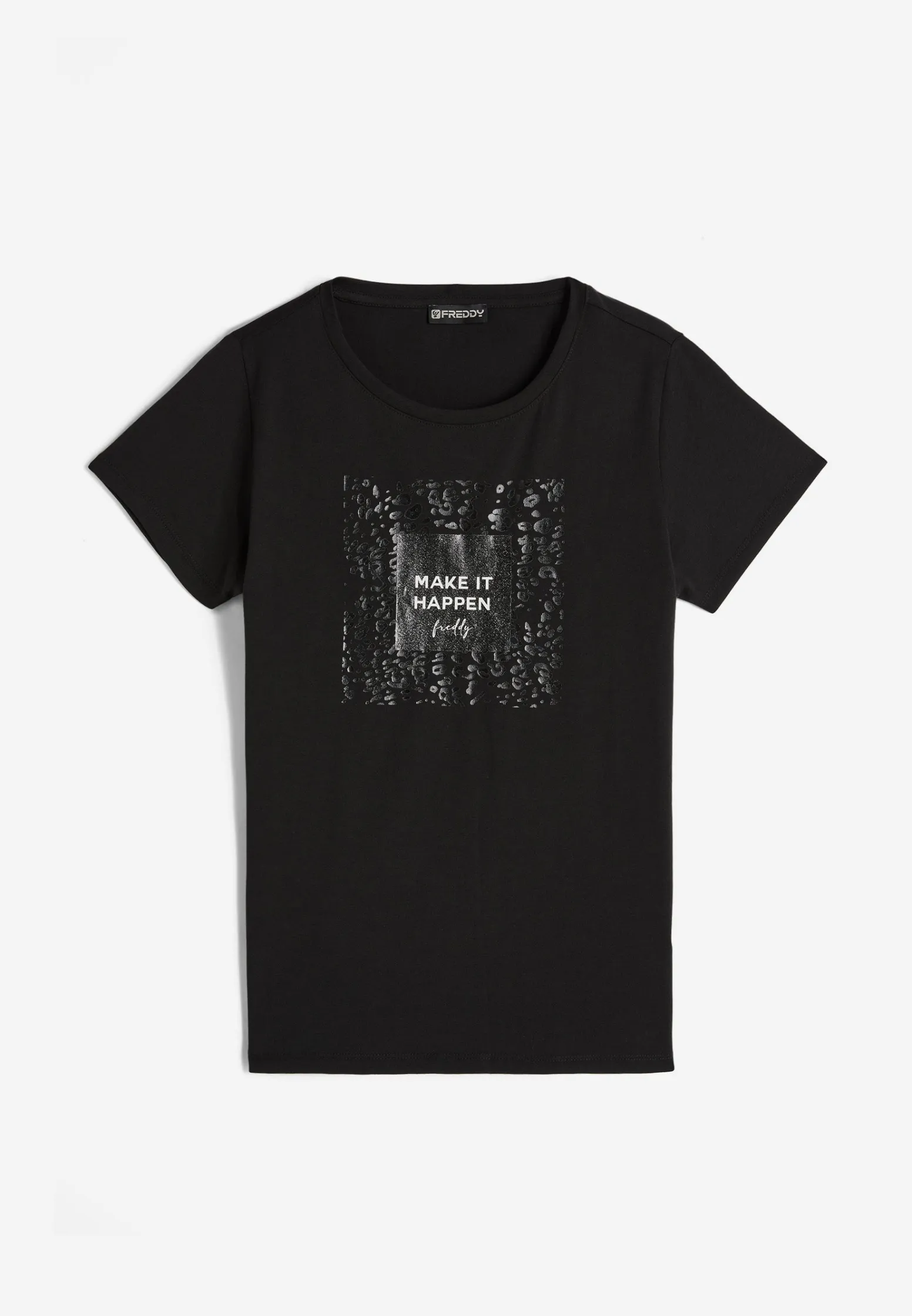 Freddy T-shirt donna in cotone pima con grafica animalier lucida-Donna T-shirts
