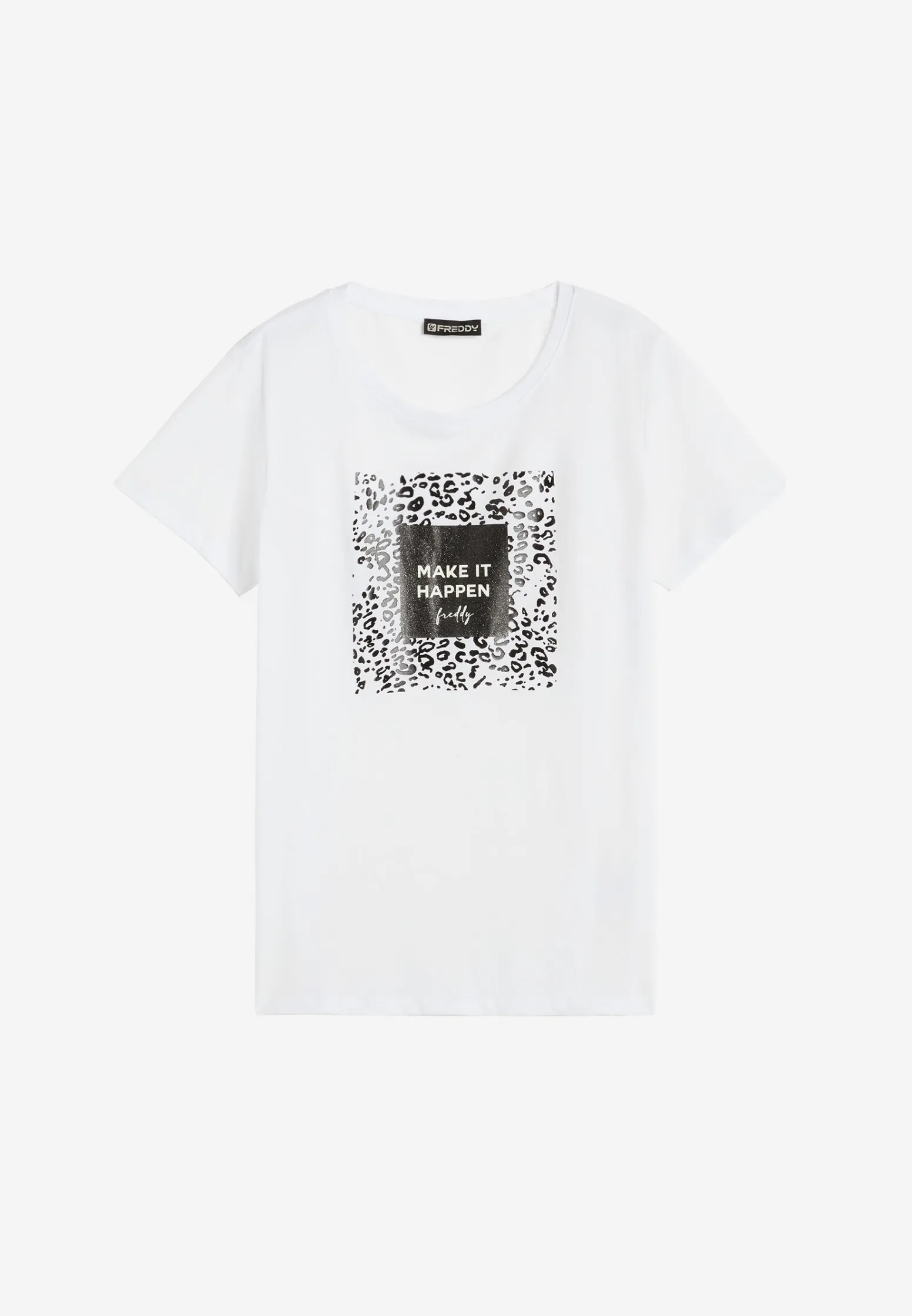 Freddy T-shirt donna in cotone pima con grafica animalier lucida-Donna T-shirts