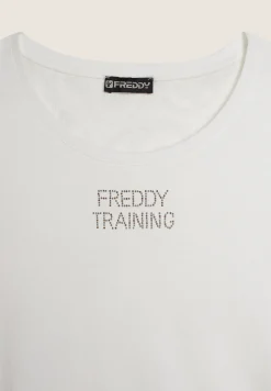 Freddy T-shirt donna in jersey con retro fantasia paisley-Donna Ginnastica|T-shirts