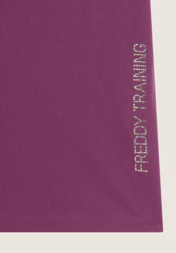 Freddy T-shirt donna in jersey con dettagli paisley-Donna Ginnastica|T-shirts