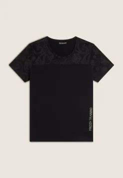 Freddy T-shirt donna in jersey con dettagli paisley-Donna Ginnastica|T-shirts