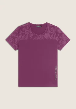 Freddy T-shirt donna in jersey con dettagli paisley-Donna Ginnastica|T-shirts