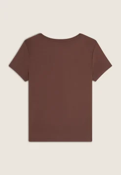 Freddy T-shirt donna in jersey di viscosa con stampa oro rosa-Donna T-shirts