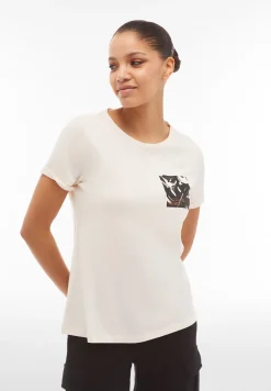 Freddy T-shirt donna in jersey modal con grafica tropical laterale-Donna T-shirts