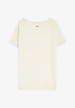 Freddy T-shirt donna in jersey modal con grafica tropical laterale-Donna T-shirts