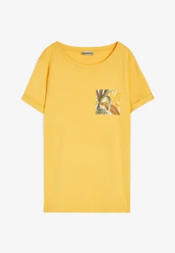 Freddy T-shirt donna in jersey modal con grafica tropical laterale-Donna T-shirts