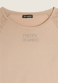 Freddy T-shirt donna manica lunga con inserti paisley-Donna Ginnastica|T-shirts