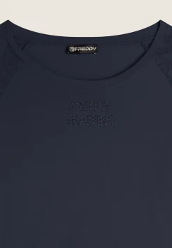 Freddy T-shirt donna manica lunga con inserti paisley-Donna Ginnastica|T-shirts