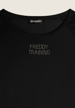 Freddy T-shirt donna manica lunga con inserti paisley-Donna Ginnastica|T-shirts