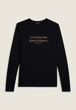 Freddy T-shirt donna manica lunga con grafica metallizzata-Donna Ginnastica|T-shirts