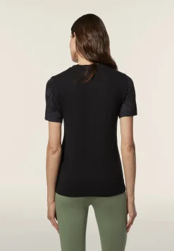 Freddy T-shirt donna regular fit con dettagli floreali-Donna Pilates|Ginnastica