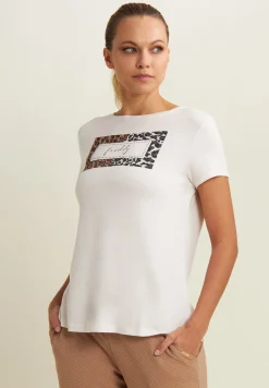 Freddy T-shirt donna stampa animalier e strass-Donna T-shirts
