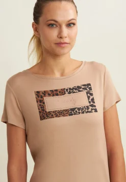 Freddy T-shirt donna stampa animalier e strass-Donna T-shirts