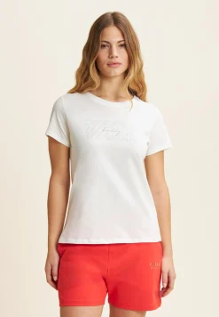 Freddy T-shirt in cotone Supima con logo e borchiette-Donna T-shirts