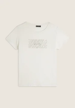 Freddy T-shirt in cotone Supima con logo e borchiette-Donna T-shirts