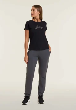 Freddy T-shirt in cotone Supima con logo in paillettes bicolore-Donna T-shirts