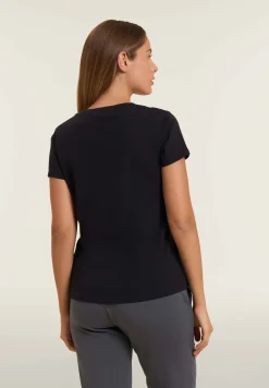 Freddy T-shirt in cotone Supima con logo in paillettes bicolore-Donna T-shirts