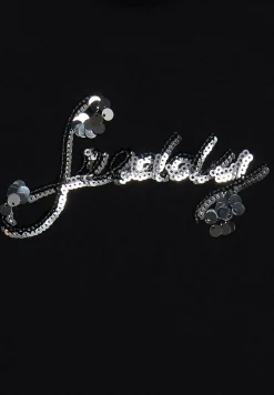 Freddy T-shirt in cotone Supima con logo in paillettes bicolore-Donna T-shirts