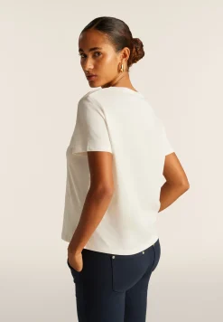 Freddy T-shirt in cotone Supima con logo maculato bicolore-Donna T-shirts