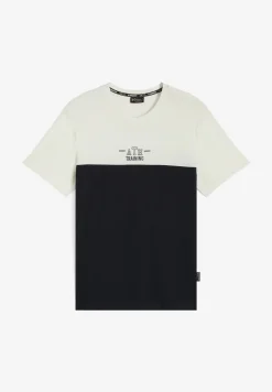 Freddy T-shirt in jersey bicolore con stampa college-Uomo T-shirts E Polo