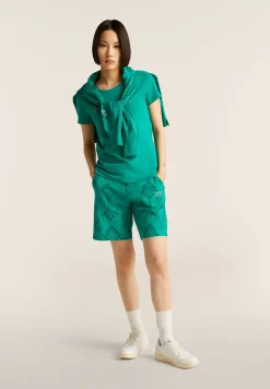 Freddy T-shirt in jersey con logo oro chiaro sul fronte-Donna Pilates|Ginnastica