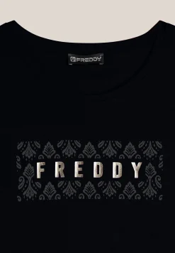Freddy T-shirt in jersey leggero con grafica floreale-Donna Pilates|Ginnastica
