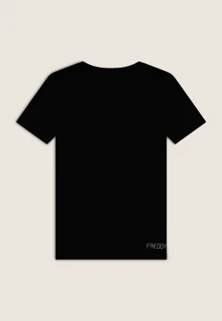 Freddy T-Shirt in jersey modal con Logo FY e Dettagli in Strass-Donna T-shirts