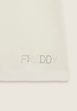 Freddy T-Shirt in jersey modal con Logo FY e Dettagli in Strass-Donna T-shirts