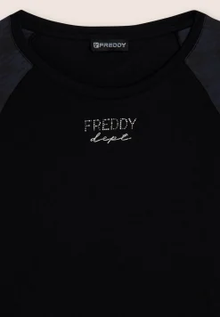 Freddy T-shirt manica lunga con fondo asimmetrico-Donna Ginnastica|T-shirts