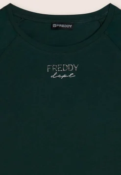 Freddy T-shirt manica lunga con fondo asimmetrico-Donna Ginnastica|T-shirts