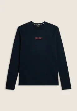 Freddy T-shirt Manica Lunga in Cotone con Logo-Uomo T-shirts E Polo