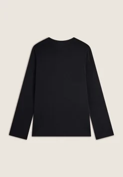 Freddy T-shirt manica lunga in jersey viscosa con scritta dorata-Donna T-shirts