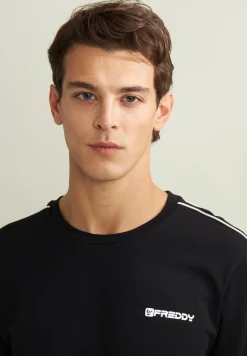 Freddy T-shirt manica lunga in jersey con cuciture a contrasto-Uomo T-shirts E Polo
