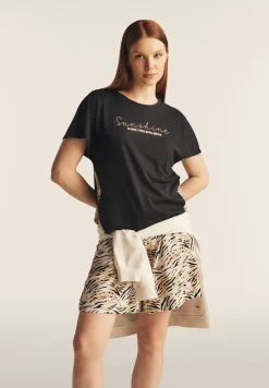 Freddy T-shirt maniche a kimono con stampa fantasia sui fianchi-Donna T-shirts